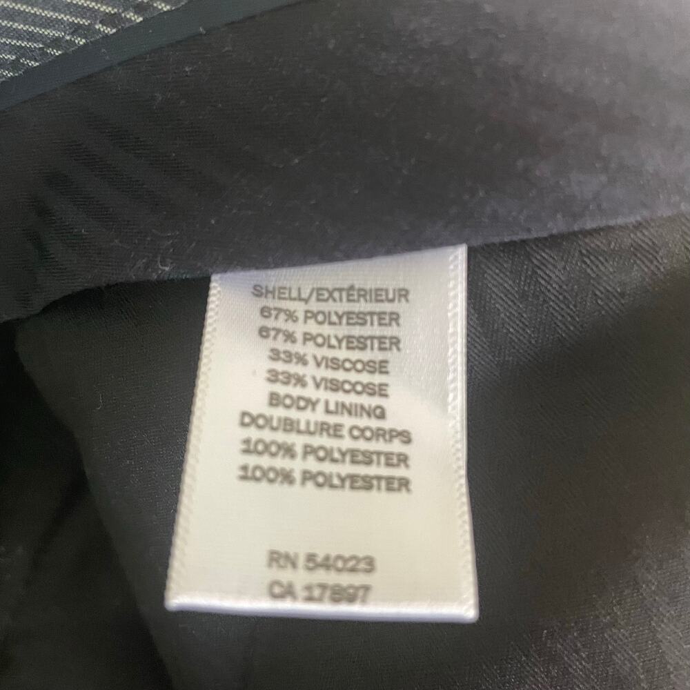 Banana Republic Navy Blue Stripe Pants Tailored Slim Men's Trousers Size 33x34 - Picture 6 of 7